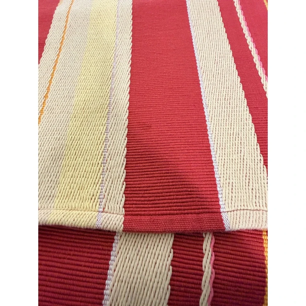 Martha Stewart Collection Cotton Table Placemats Red‎ Yellow Stripe Woven